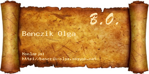 Benczik Olga névjegykártya