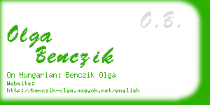 olga benczik business card